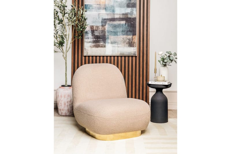 Nojatuoli Loviisa - Beige, kulta - Huonekalut - Tuoli & nojatuoli - Nojatuoli & lepotuoli