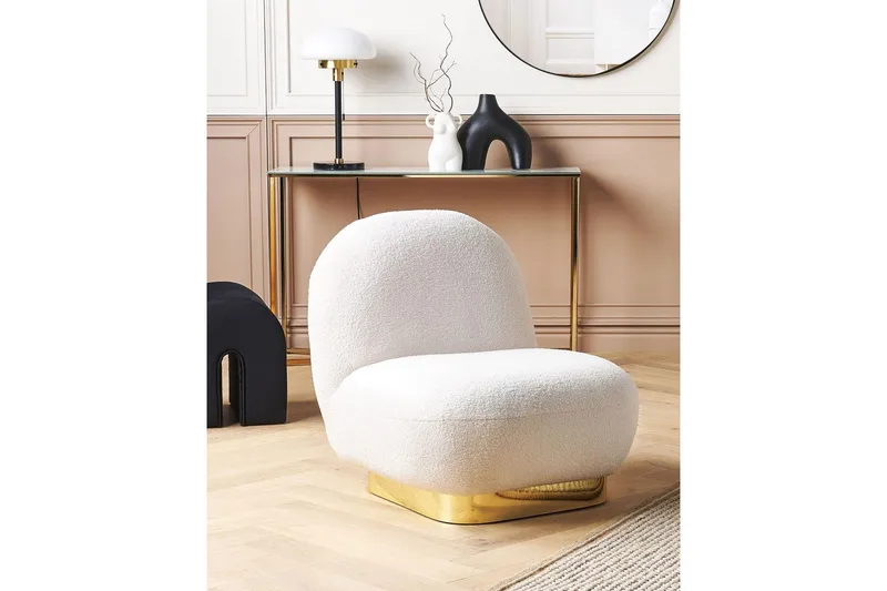 Nojatuoli Loviisa - Valkoinen, kulta - Huonekalut - Tuoli & nojatuoli - Nojatuoli & lepotuoli