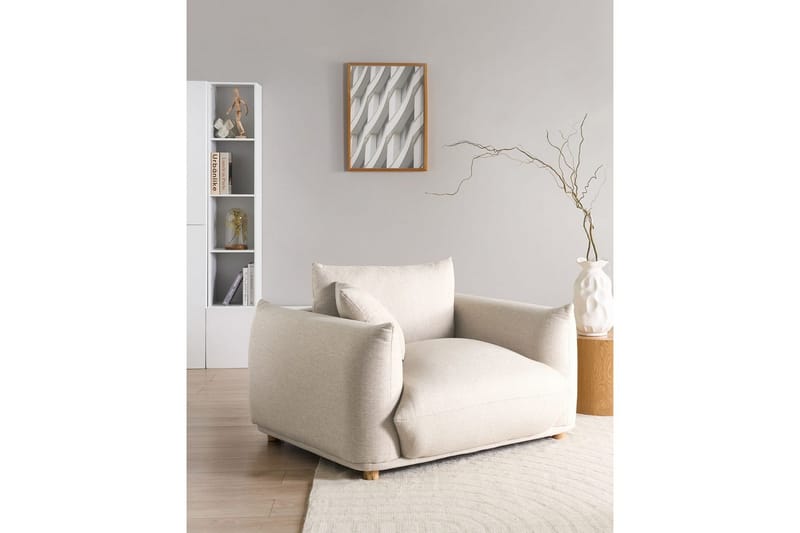 Nojatuoli Luvos - Beige, vaalea puu - Huonekalut - Tuoli & nojatuoli - Nojatuoli & lepotuoli