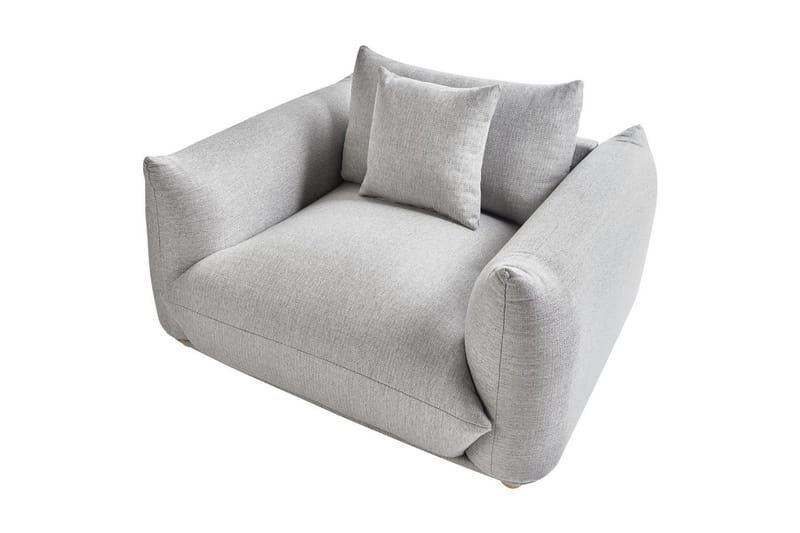 Nojatuoli Luvos - Harmaa, Vaalea puu - Huonekalut - Tuoli & nojatuoli - Nojatuoli & lepotuoli