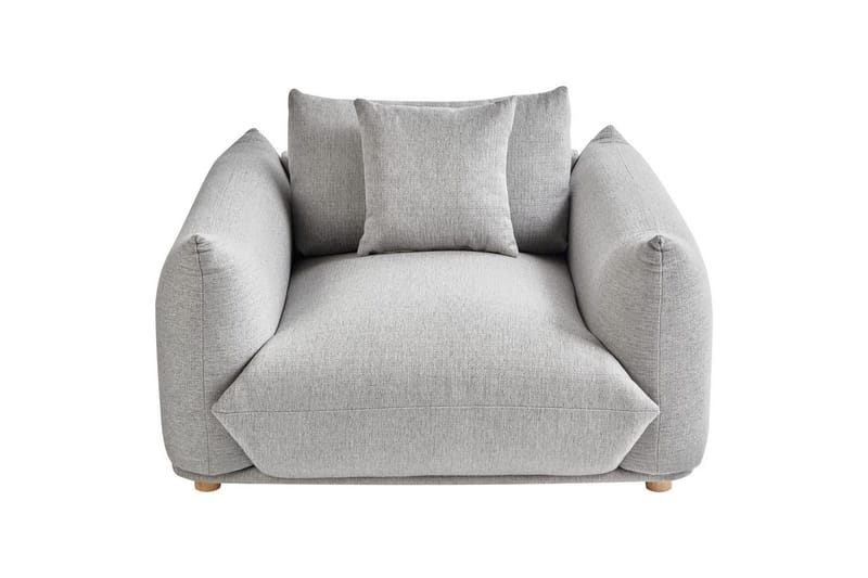 Nojatuoli Luvos - Harmaa, Vaalea puu - Huonekalut - Tuoli & nojatuoli - Nojatuoli & lepotuoli