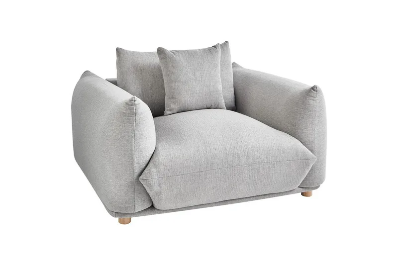 Nojatuoli Luvos - Harmaa, Vaalea puu - Huonekalut - Tuoli & nojatuoli - Nojatuoli & lepotuoli