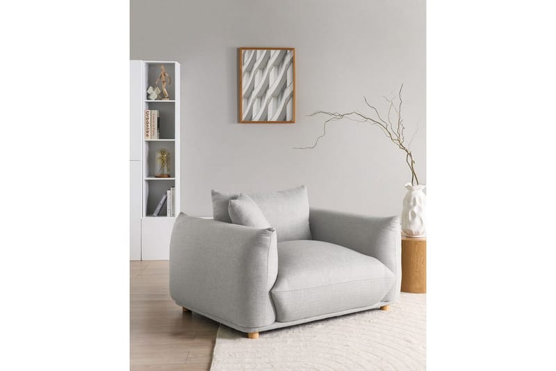 Nojatuoli Luvos - Harmaa, Vaalea puu - Huonekalut - Tuoli & nojatuoli - Nojatuoli & lepotuoli