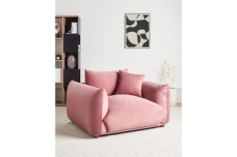 Nojatuoli Luvos - Vaaleanpunainen, tumma puu - Huonekalut - Tuoli & nojatuoli - Nojatuoli & lepotuoli