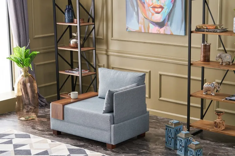 Divaaninojatuoli Bulgaria - Sininen - Huonekalut - Tuoli & nojatuoli - Nojatuoli & lepotuoli - Makuutuoli & divaanituoli