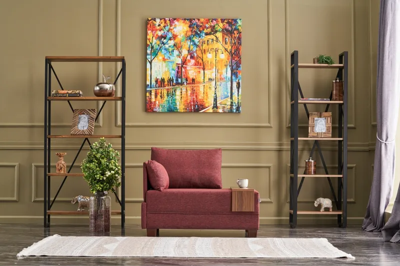 Divaaninojatuoli Bulgaria - Punainen - Huonekalut - Tuoli & nojatuoli - Nojatuoli & lepotuoli - Makuutuoli & divaanituoli