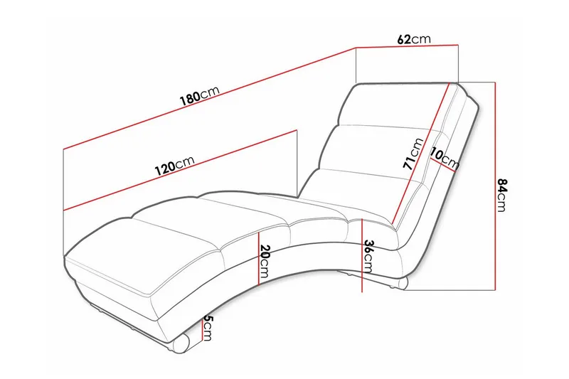 Kintore Liggfåtölj 62 cm Black - Huonekalut - Tuoli & nojatuoli - Nojatuoli & lepotuoli - Makuutuoli & divaanituoli