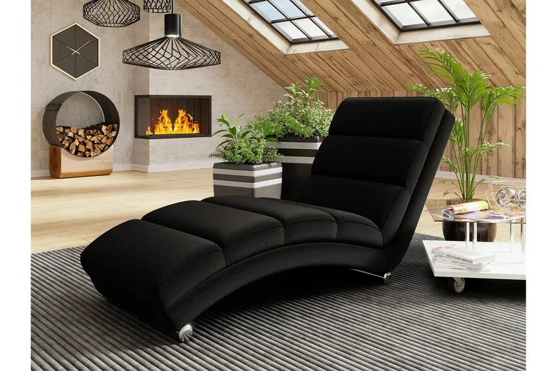 Kintore Liggfåtölj 62 cm Black - Huonekalut - Tuoli & nojatuoli - Nojatuoli & lepotuoli - Makuutuoli & divaanituoli