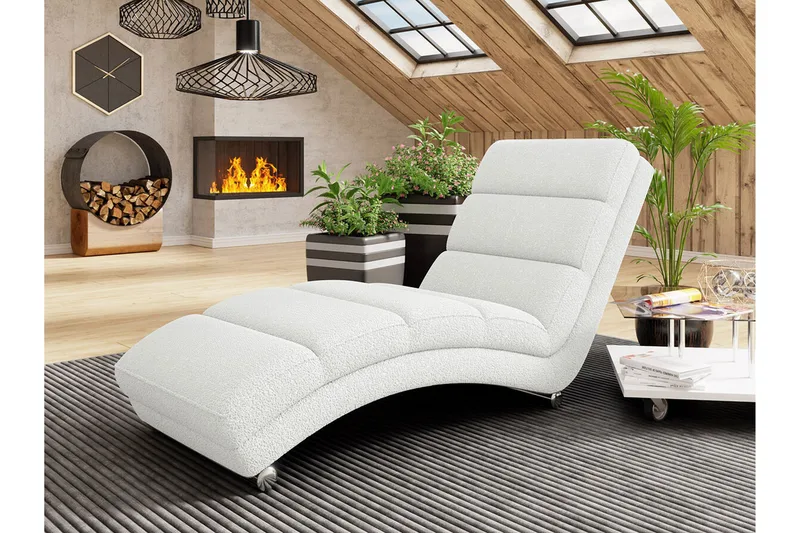 Kintore Liggfåtölj 62 cm White - Huonekalut - Tuoli & nojatuoli - Nojatuoli & lepotuoli - Makuutuoli & divaanituoli