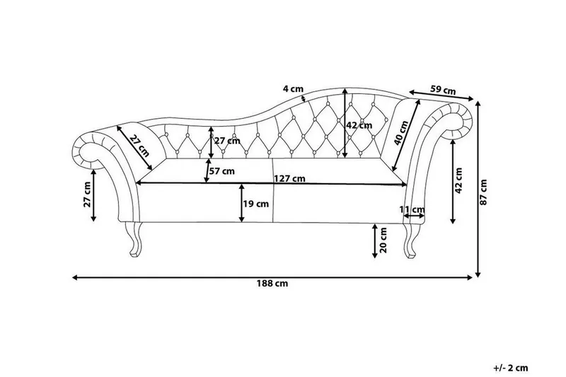 Leposohva Estanove Oikea - Sametti / vaaleanpunainen - Huonekalut - Sohva - Sohvasängyt