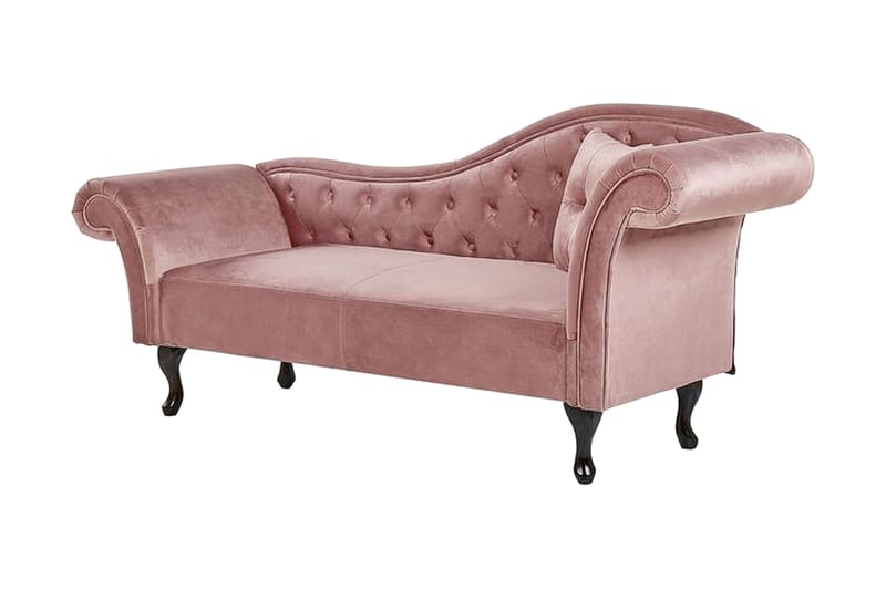 Leposohva Estanove Oikea - Sametti / vaaleanpunainen - Huonekalut - Sohva - Sohvasängyt