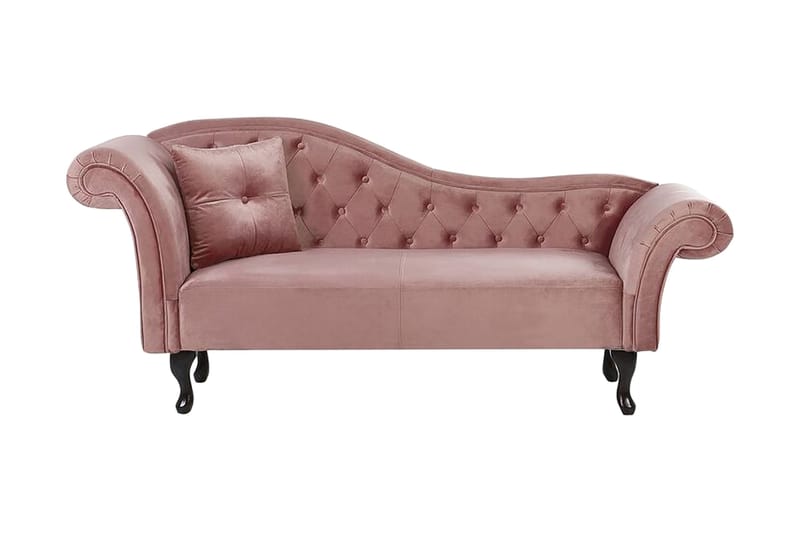 Leposohva Estanove Vasen - Sametti / vaaleanpunainen - Huonekalut - Sohva - Sohvasängyt