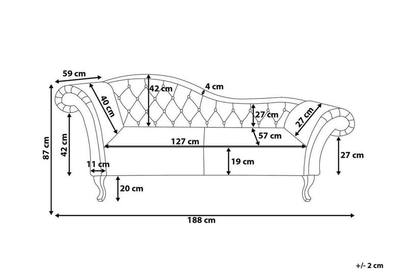 Leposohva Estanove Vasen - Sametti/Beige - Huonekalut - Sohva - Sohvasängyt