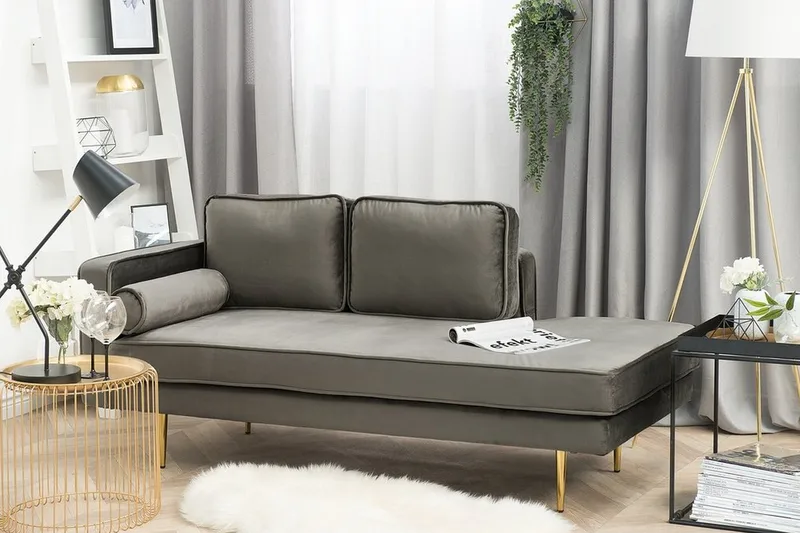 Leposohva Miramas - Harmaa - Huonekalut - Tuoli & nojatuoli - Nojatuoli & lepotuoli - Makuutuoli & divaanituoli