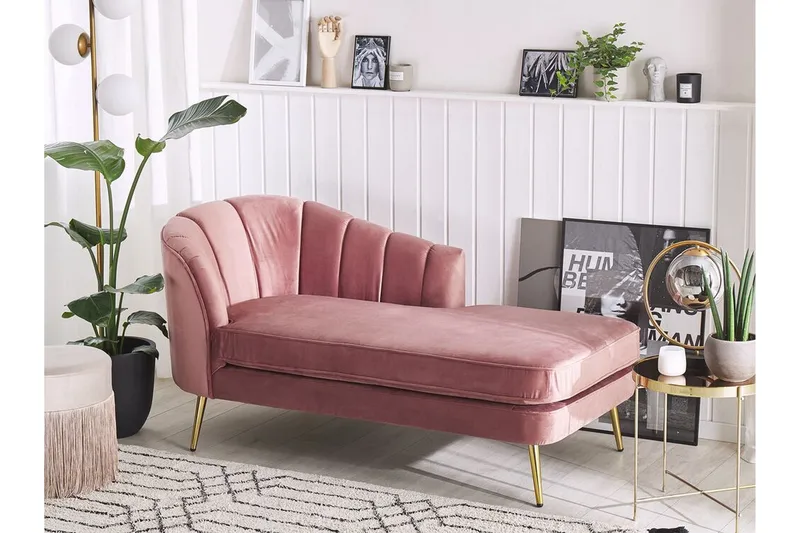 Leposohva Momeres Vasen - Sametti / vaaleanpunainen - Huonekalut - Tuoli & nojatuoli - Nojatuoli & lepotuoli - Makuutuoli & divaanituoli