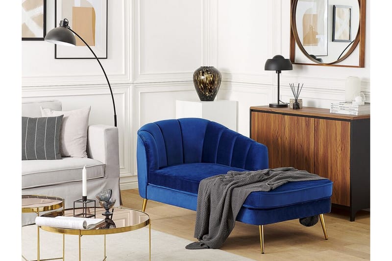 Leposohva Momeres Vasen - Sametti/koboltinsininen - Huonekalut - Tuoli & nojatuoli - Nojatuoli & lepotuoli - Makuutuoli & divaanituoli