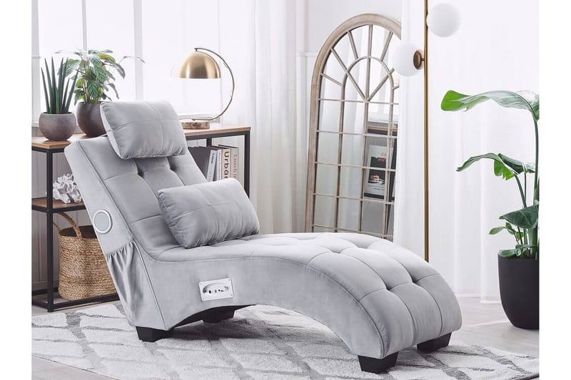 Nojatuoli Arcturus Bluetooth-kaiuttimilla - Sametti/Harmaa - Huonekalut - Tuoli & nojatuoli - Nojatuoli & lepotuoli - Makuutuoli & divaanituoli