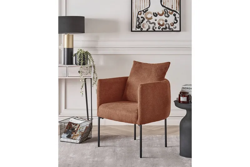 Nojatuoli Malmos - Kullanruskea, musta - Huonekalut - Tuoli & nojatuoli - Nojatuoli & lepotuoli