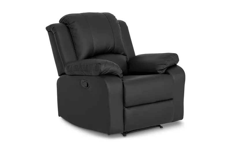 Navarro Mukava Recliner-nojatuoli Kotiteatterinojatuoli - Kallistettava nojatuoli keinonahkaa - Lepotuoli, Musta