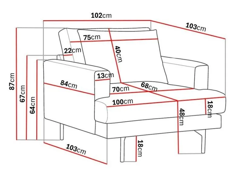 Nojatuoli Menard Manchesterista - Greige - Huonekalut - Tuoli & nojatuoli - Nojatuoli & lepotuoli
