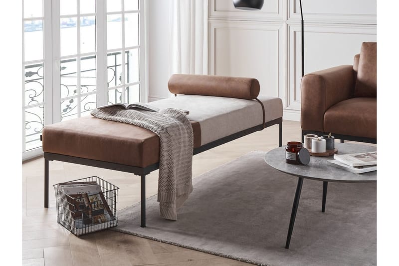 Naklund Lepotuoli 172 cm - Ruskea/Beige/Musta - Huonekalut - Sohva - Sohvasängyt