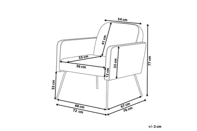Nojatuoli Narken - Kermanvärinen, musta, Kermanvalkoinen, musta - Huonekalut - Tuoli & nojatuoli - Nojatuoli & lepotuoli