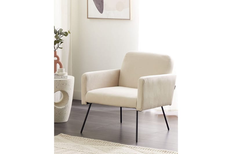 Nojatuoli Narken - Kermanvärinen, musta, Kermanvalkoinen, musta - Huonekalut - Tuoli & nojatuoli - Nojatuoli & lepotuoli