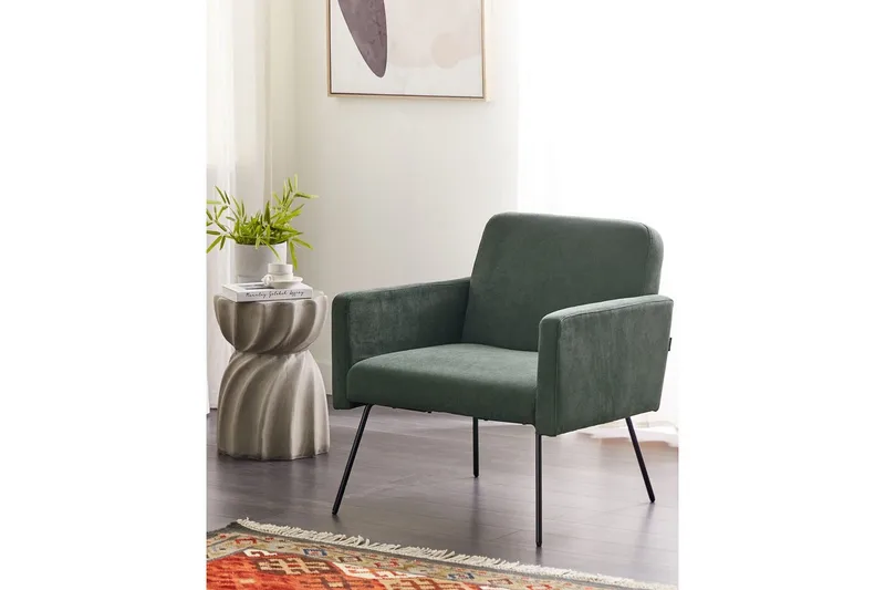 Nojatuoli Narken - Vihreä, musta - Huonekalut - Tuoli & nojatuoli - Nojatuoli & lepotuoli