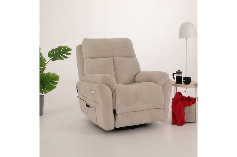 Navren Sähköinen recliner-nojatuoli - Kermanvalkoinen - Huonekalut - Tuoli & nojatuoli - Nojatuoli & lepotuoli - Makuutuoli & divaanituoli