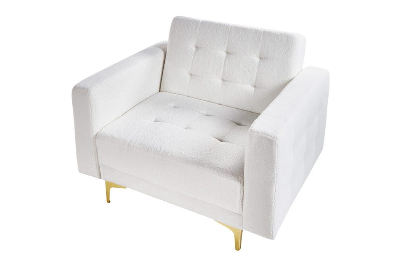 Nojatuoli Aberdeen - Valkoinen, kulta - Huonekalut - Tuoli & nojatuoli - Nojatuoli & lepotuoli