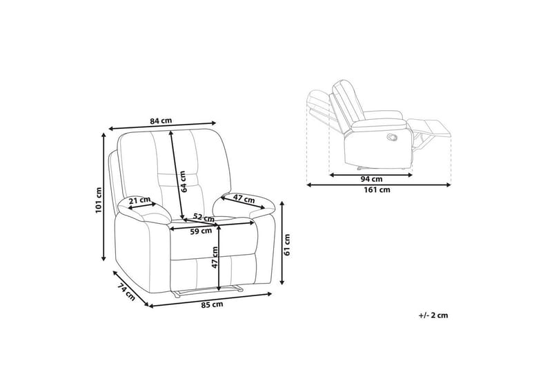 Nojatuoli Bergen Beige - Beige - Huonekalut - Tuoli & nojatuoli - Nojatuoli & lepotuoli - Mekanismituoli
