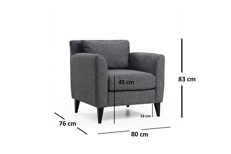Nojatuoli Bolognese Käsinojilla - Harmaa - Huonekalut - Tuoli & nojatuoli - Nojatuoli & lepotuoli