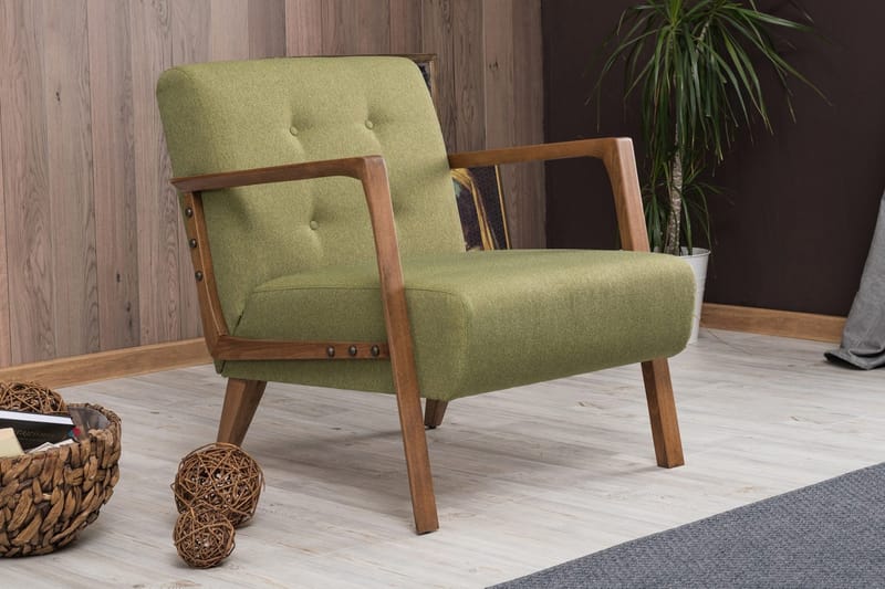 Nojatuoli Borruso käsinojilla - Vihreä - Huonekalut - Tuoli & nojatuoli - Nojatuoli & lepotuoli