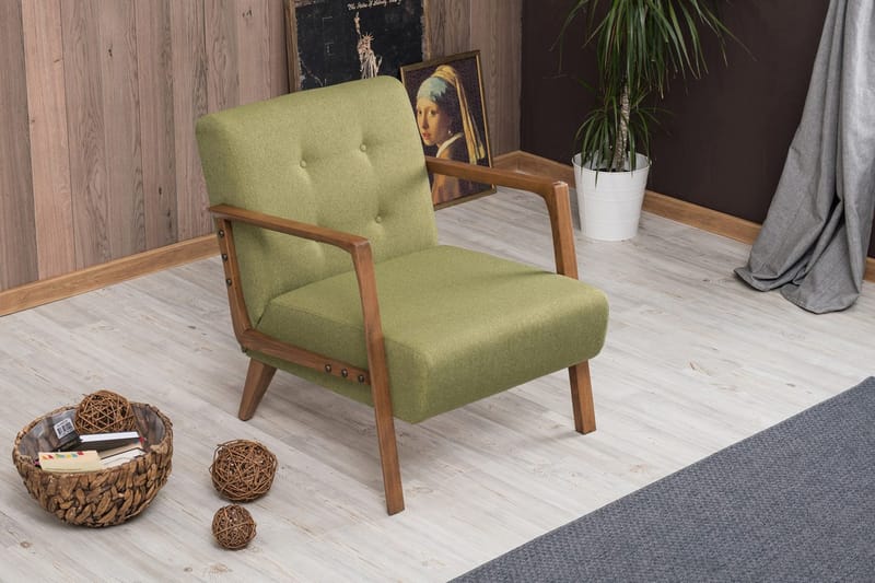 Nojatuoli Borruso käsinojilla - Vihreä - Huonekalut - Tuoli & nojatuoli - Nojatuoli & lepotuoli