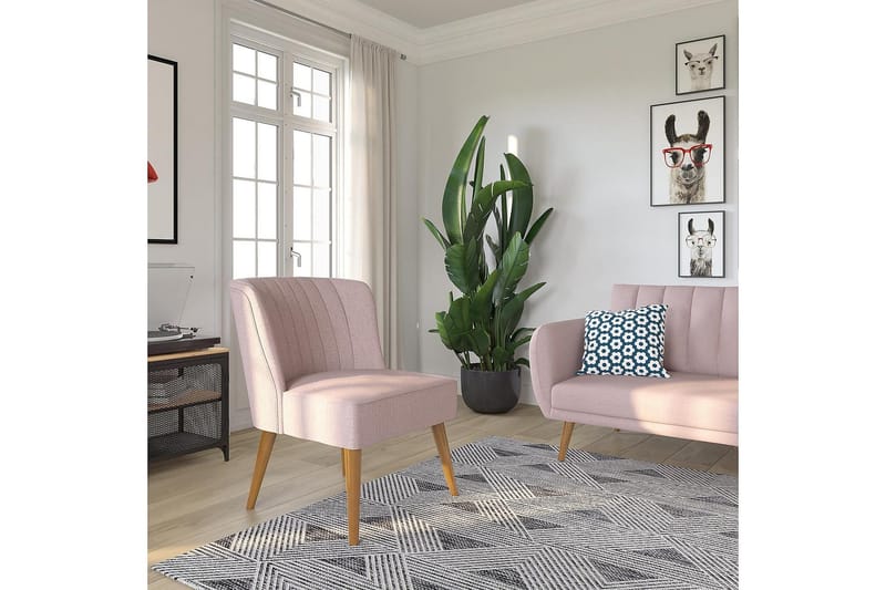 Nojatuoli Brittany Pellavanroosa - Novogratz - Huonekalut - Tuoli & nojatuoli - Nojatuoli & lepotuoli