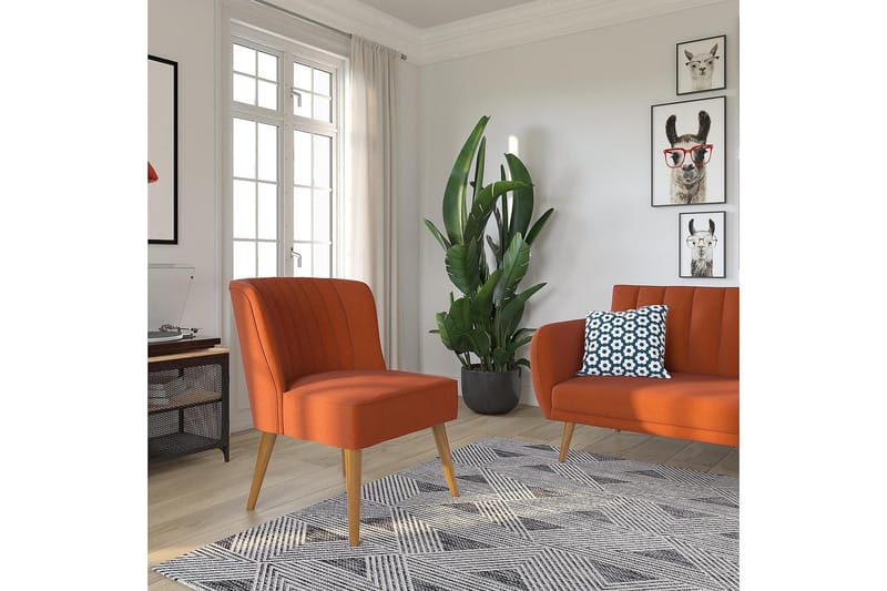 Nojatuoli Brittany Pellavanoranssi - Novogratz - Huonekalut - Tuoli & nojatuoli - Nojatuoli & lepotuoli