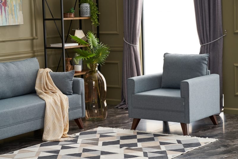 Nojatuoli BuPyöreäi - Sininen/Luonnonväri - Huonekalut - Tuoli & nojatuoli - Nojatuoli & lepotuoli