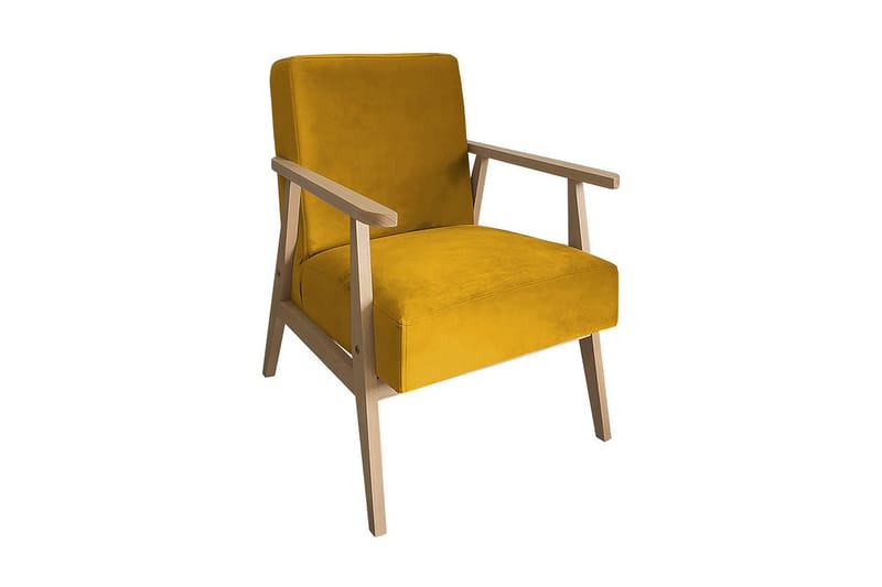 Nojatuoli Cali - Sametti/Keltainen - Huonekalut - Tuoli & nojatuoli - Nojatuoli & lepotuoli - Samettinojatuoli