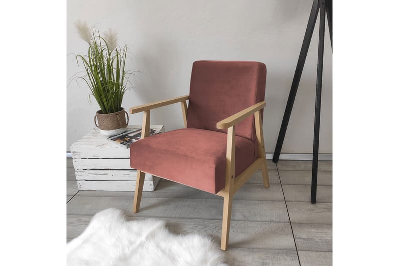 Nojatuoli Cali - Sametti/Roosa - Huonekalut - Tuoli & nojatuoli - Nojatuoli & lepotuoli - Samettinojatuoli