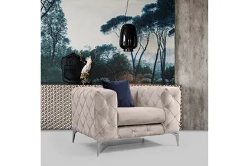 Nojatuoli Canunda - Beige - Huonekalut - Tuoli & nojatuoli - Nojatuoli & lepotuoli - Chesterfield-nojatuolit