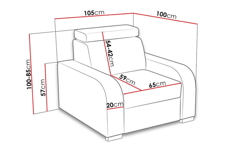 Nojatuoli Dung - Harmaa - Huonekalut - Tuoli & nojatuoli - Nojatuoli & lepotuoli