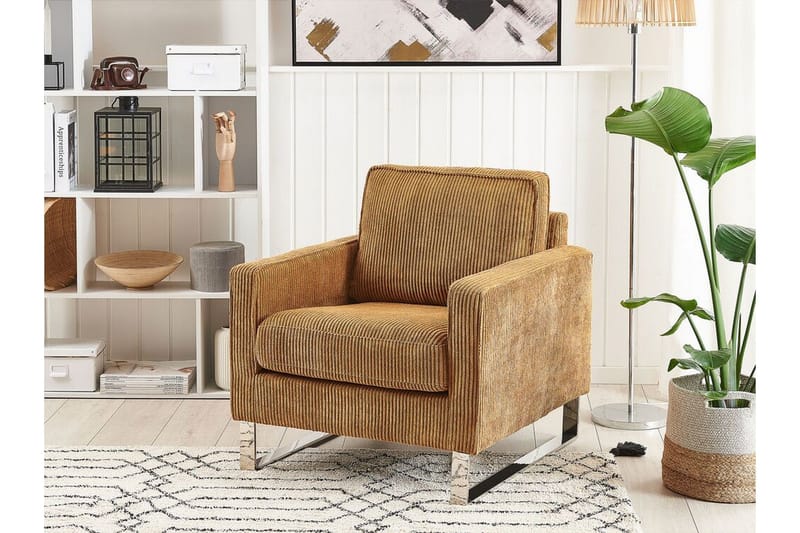 Nojatuoli Farimond - Vakosametti / Vaaleanruskea - Huonekalut - Tuoli & nojatuoli - Nojatuoli & lepotuoli