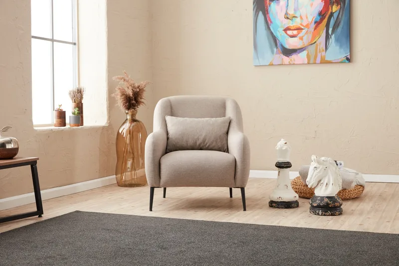 Nojatuoli Genna - Beige - Huonekalut - Tuoli & nojatuoli - Nojatuoli & lepotuoli