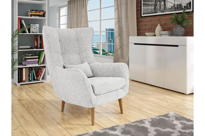 Nojatuoli - Harmaa - Huonekalut - Tuoli & nojatuoli - Nojatuoli & lepotuoli - Samettinojatuoli