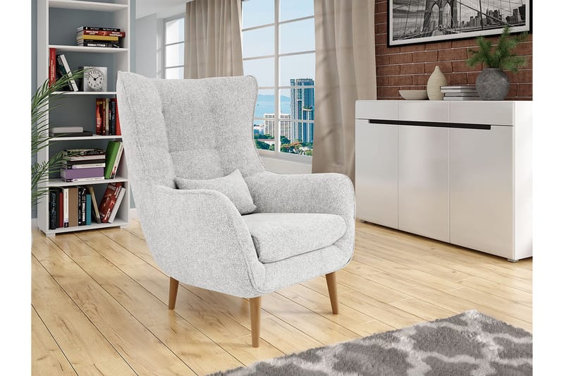 Nojatuoli - Harmaa - Huonekalut - Tuoli & nojatuoli - Nojatuoli & lepotuoli - Samettinojatuoli