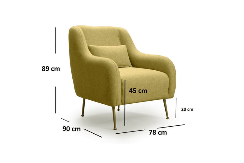 Nojatuoli Holdsworth - Keltainen - Huonekalut - Tuoli & nojatuoli - Nojatuoli & lepotuoli