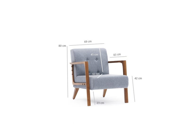 Nojatuoli Kemiri - Vaaleansininen - Huonekalut - Tuoli & nojatuoli - Nojatuoli & lepotuoli