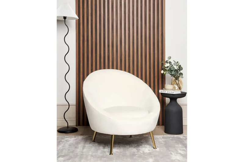 Nojatuoli Langa - Valkoinen, kulta - Huonekalut - Tuoli & nojatuoli - Nojatuoli & lepotuoli - Klubituolit