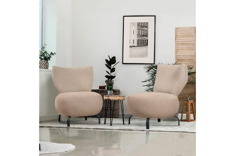 Nojatuoli Larroque - Kermanvalkoinen/Luonnonväri - Huonekalut - Tuoli & nojatuoli - Nojatuoli & lepotuoli