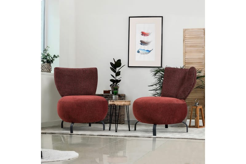 Nojatuoli Larroque - Punainen/Luonnonväri - Huonekalut - Tuoli & nojatuoli - Nojatuoli & lepotuoli